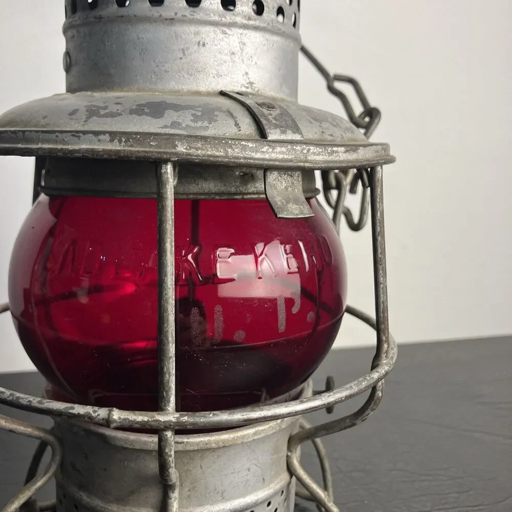 Union Pacific Adlake Kero Lantern Embossed U.P. Red Globe VTG Railroad Signal